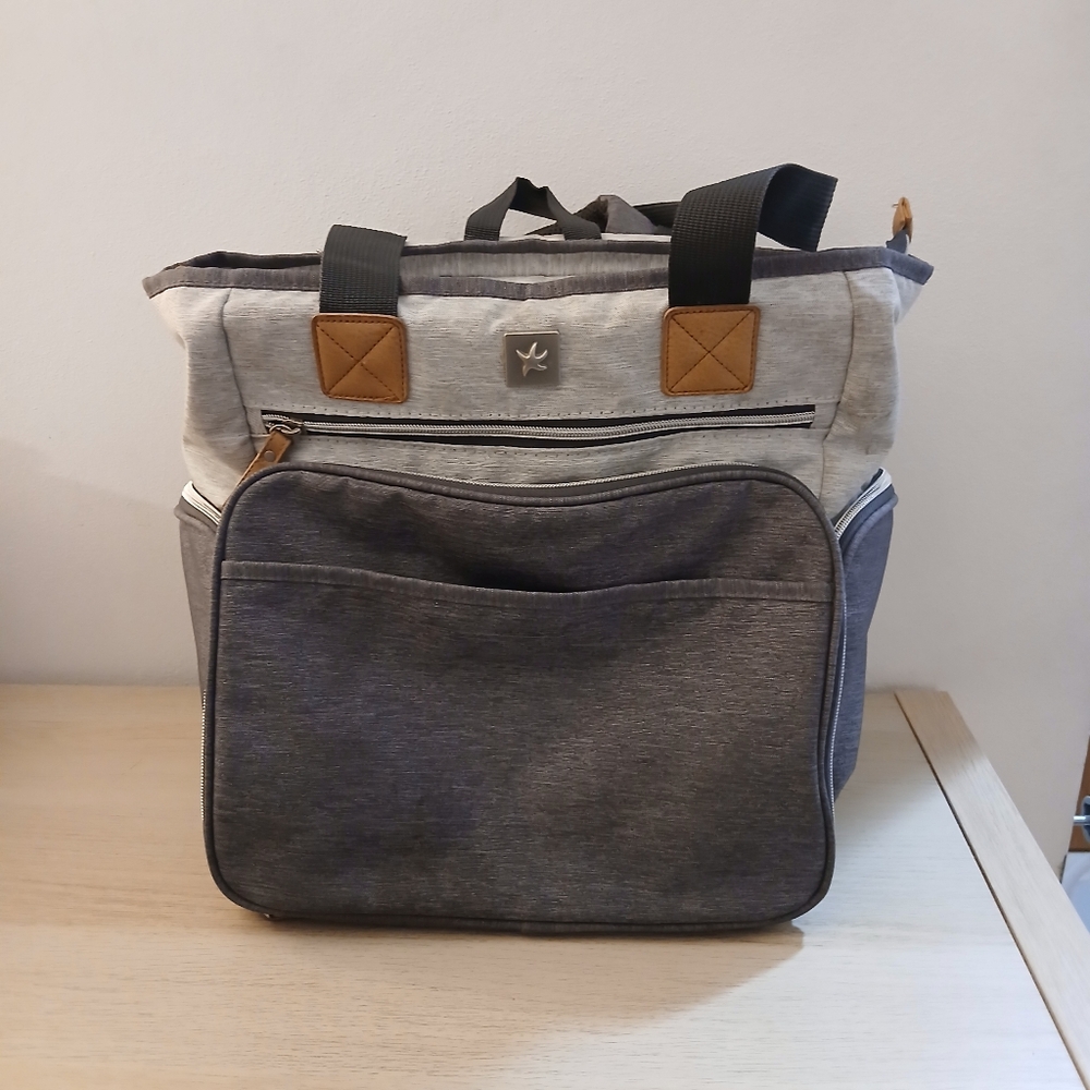 Bananafish Diaper Bag Backpack Gray Colorblock Everyday Diaper Bag